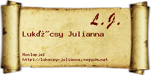 Lukácsy Julianna névjegykártya