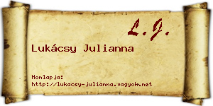 Lukácsy Julianna névjegykártya